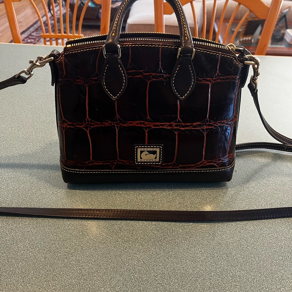 Dooney and Bourke Croco Satchel embossed, this bag has been loved!